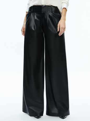 BLACK-ANDERS VEGAN LEATHER LOW RISE PANT