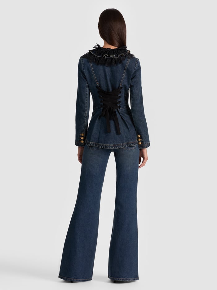 ELMIRA DENIM JACKET - CLEMENTINE TINT image 2 - Alice And Olivia