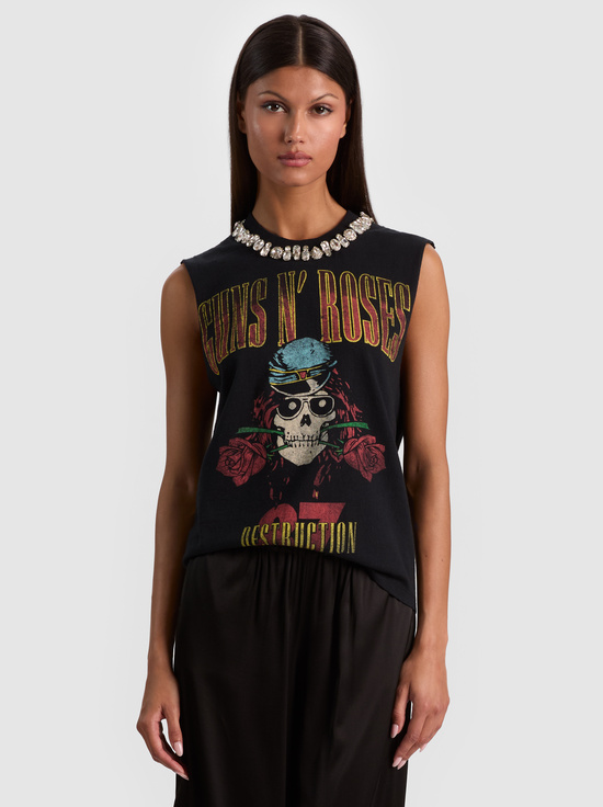 GUNS N ROSES-MICAH EMBELLISHED MUSCLE TANK