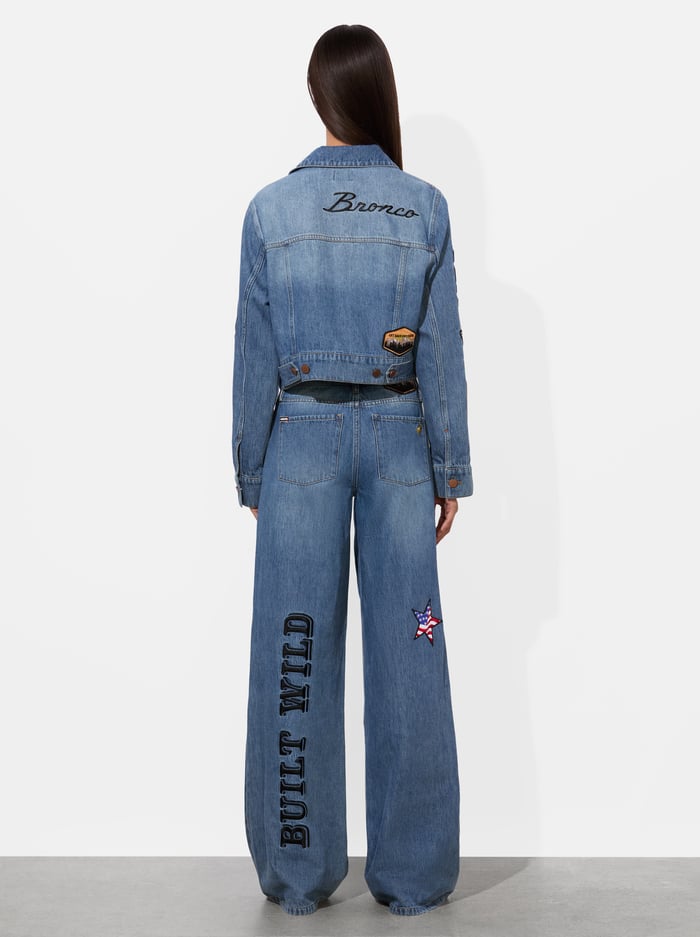 A+O X BRONCO DENIM JACKET - BROOKLYN BLUE image 2 - Alice And Olivia
