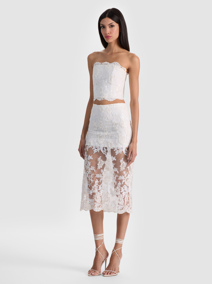 CERESI EMBELLISHED LACE BANDEAU TOP - OFF WHITE image 1 - ALICE + OLIVIA