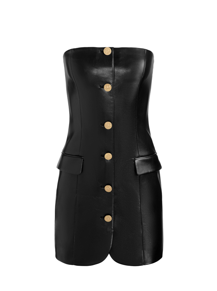 MADISON VEGAN MINI BLAZER DRESS - BLACK image 5 - Alice And Olivia