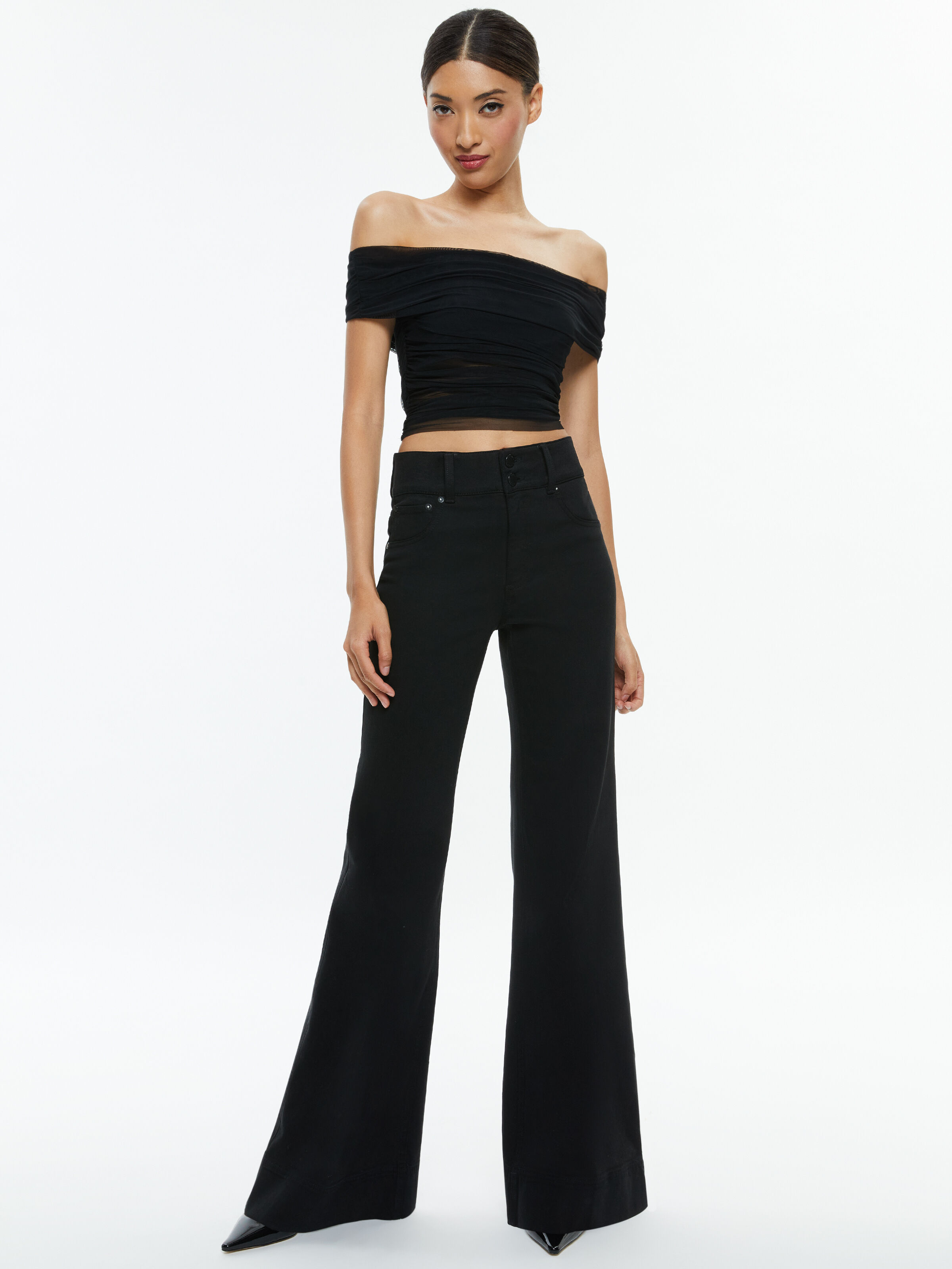 Ayanna Crop Top In Black | Alice + Olivia