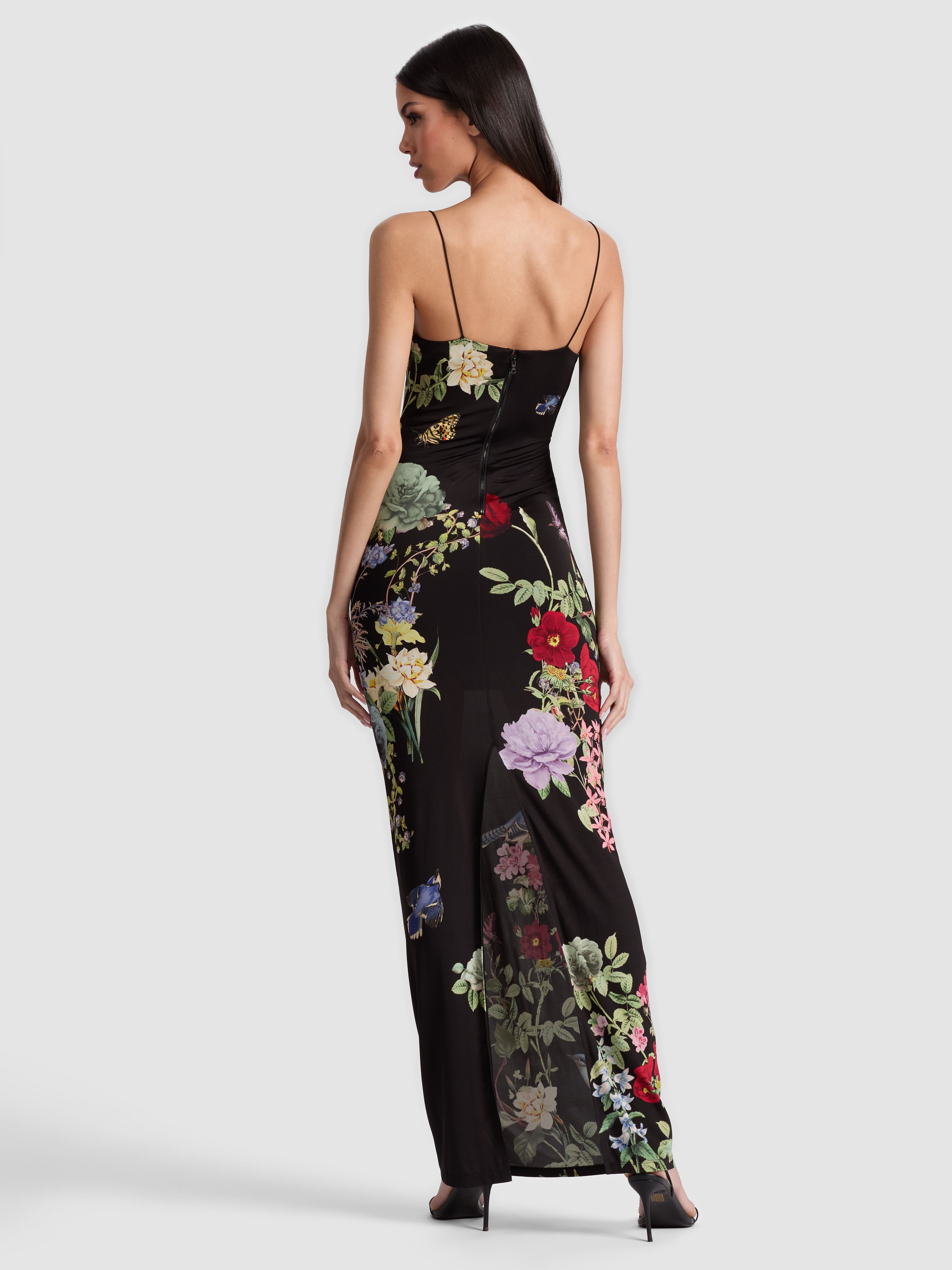Clover Open Back Dress In Black | Alice + Olivia
