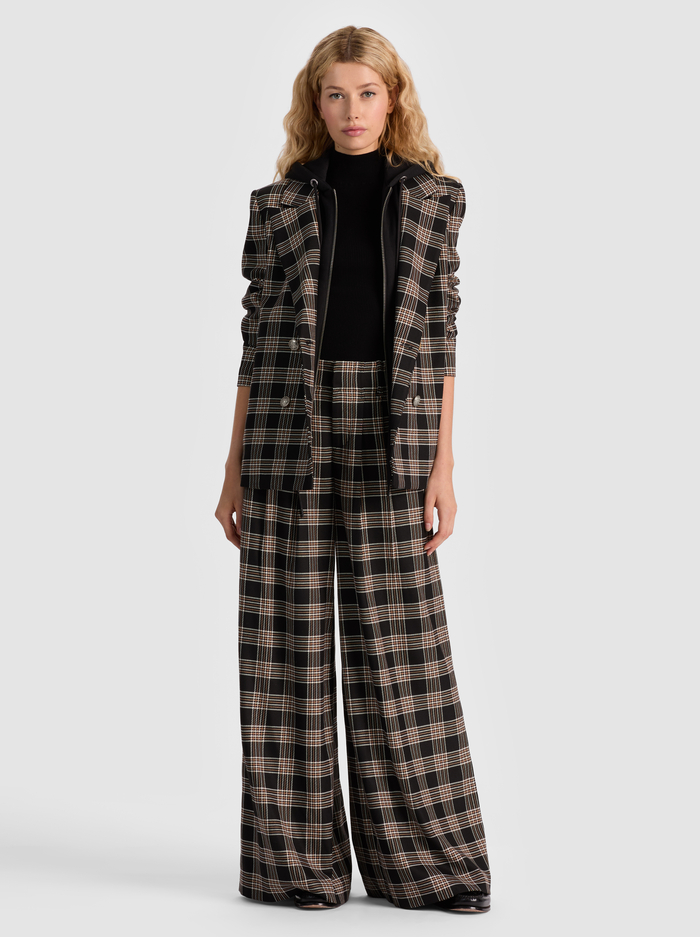 JORDAN BLAZER WITH REMOVABLE HOODIE - BLACK/MULTI image 1 - Alice And Olivia