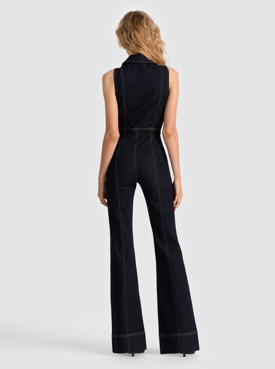 DARK RINSE-RACHEL SLEEVELESS DENIM JUMPSUIT