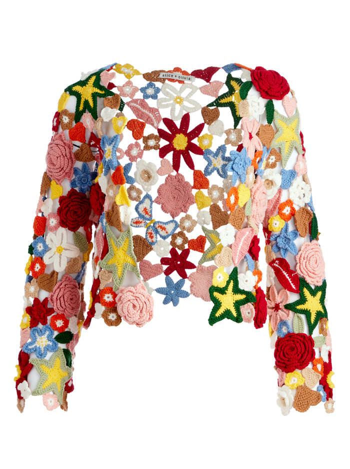 FAWN COLLAGE CARDIGAN - MULTI image 5 - Alice And Olivia