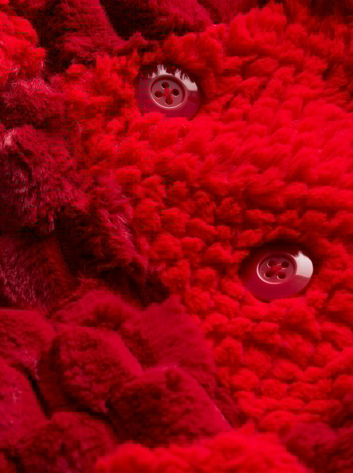 MOORE FAUX FUR PEACOAT - BRIGHT RUBY/GARNET image 1 - Alice And Olivia