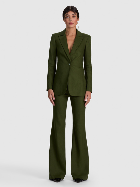 DARK FERN-BREANN LINEN BLAZER