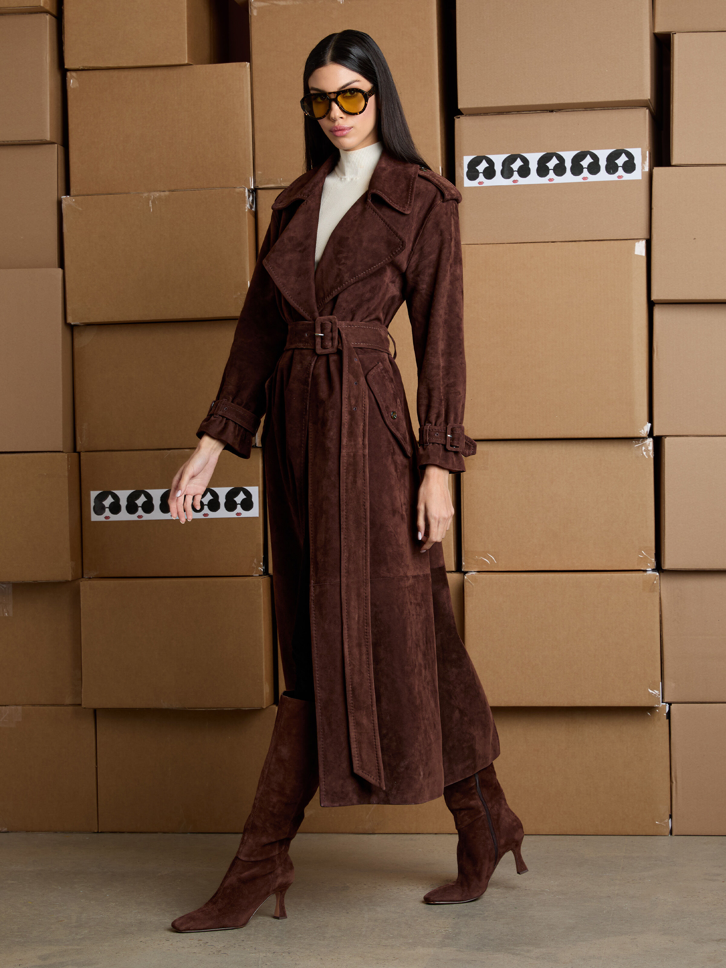 ファーダウン　ラベンダー　alice olivia アウター　コート　ムートン ダウンコート アウター ロング ボリュームカラー ナイロン
