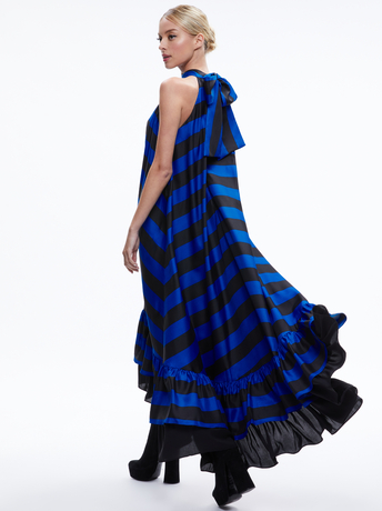 JOVIE HALTER NECK HIGH LOW MAXI DRESS