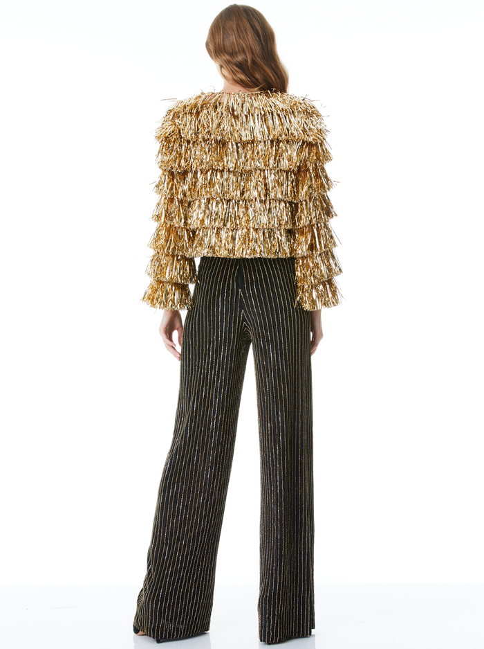 ELBA EMBELLISHED PANT - BLACK/GOLD image 1 - ALICE + OLIVIA