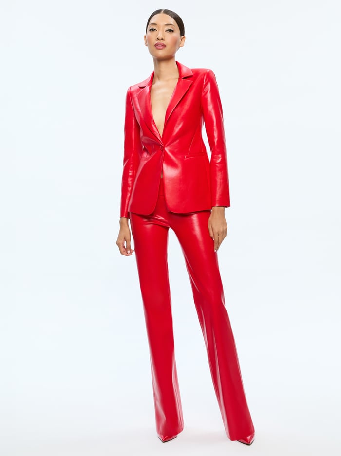 MACEY VEGAN BLAZER - BRIGHT RUBY image 4 - Alice And Olivia