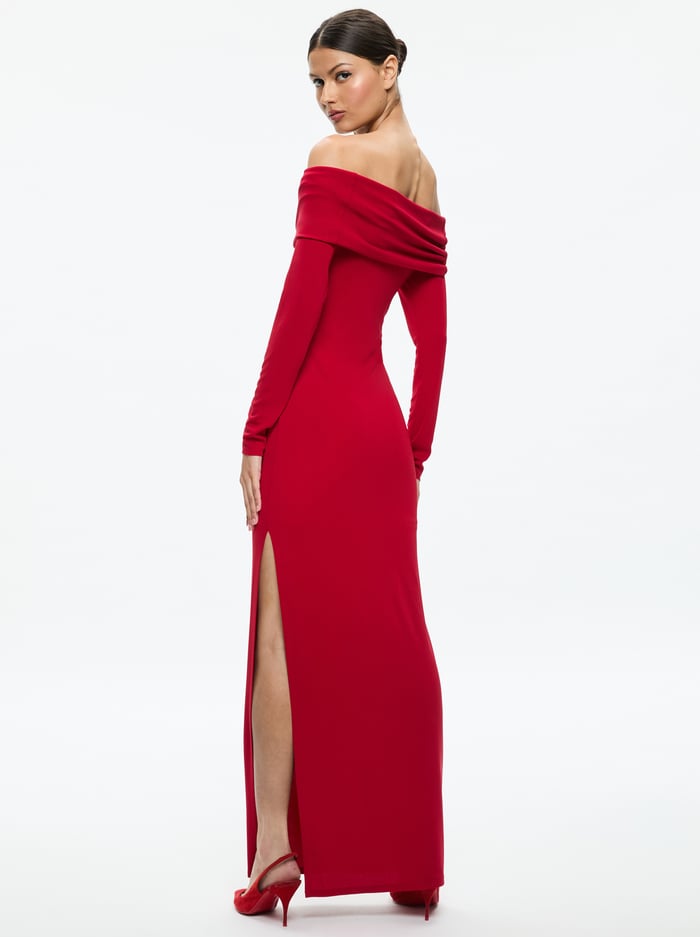 CORETTA MAXI DRESS - BRIGHT RUBY image 2 - Alice And Olivia