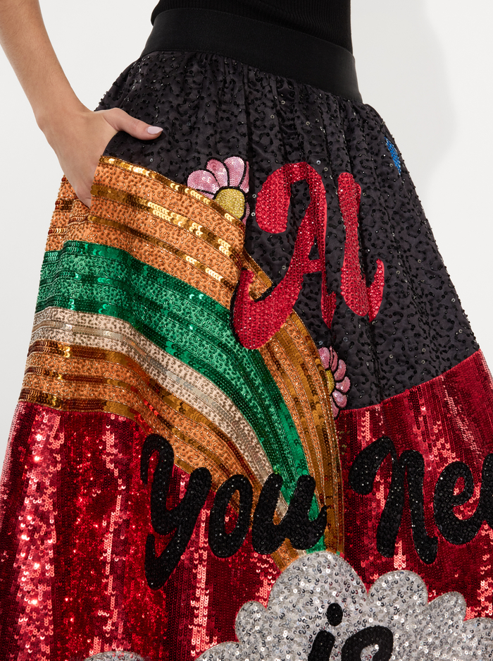 A+O X THE BEATLES TINA BALLGOWN SKIRT - ALL YOU NEED IS LOVE image 5 - Alice And Olivia
