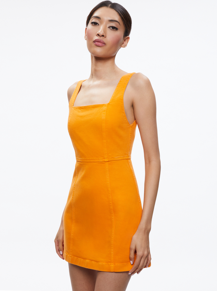 RAMSEY SQ NK ALINE MINI DRESS - TANGERINE image 2 - Alice And Olivia