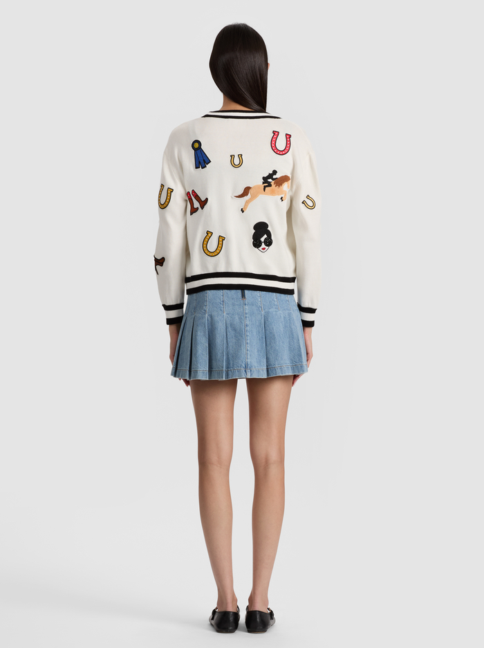 BRADLEY CARDIGAN - SOFT WHITE MULTI image 2 - Alice And Olivia