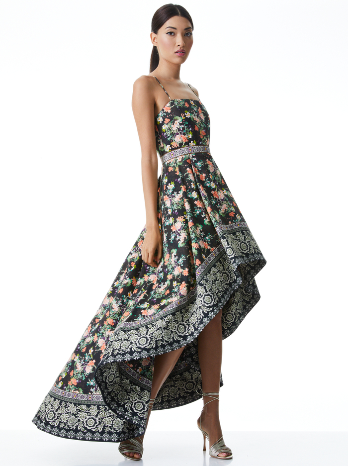 FLORENCE HIGH LOW GOWN - DREAM CASTLE MULTI image 4 - Alice And Olivia