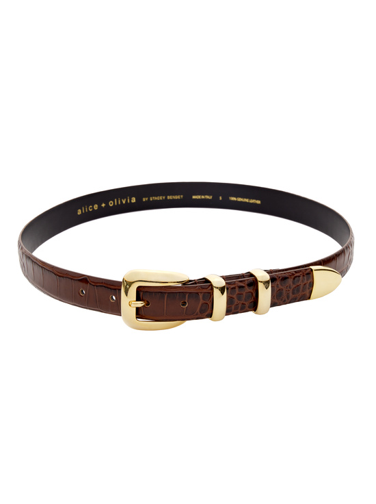 MOCHA/GOLD-HAYDEN BUCKLE BELT