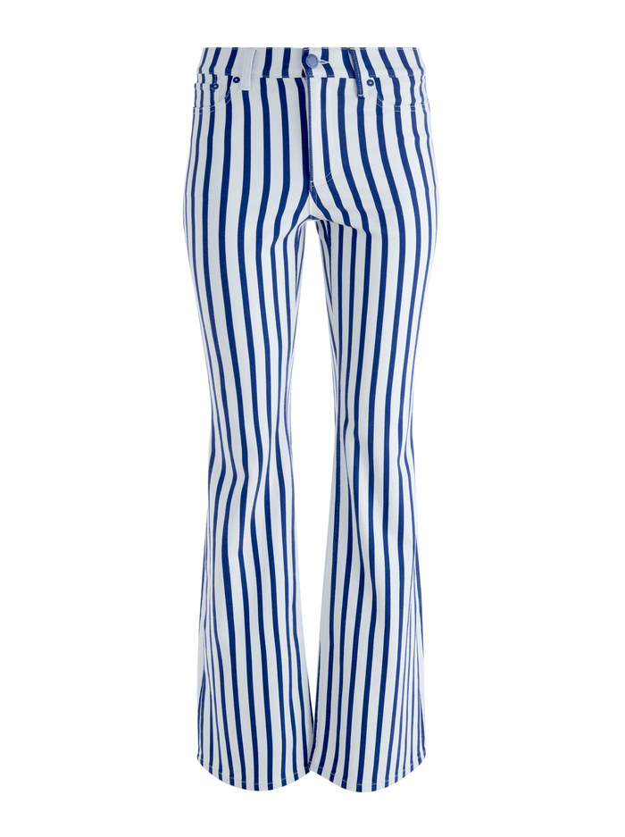 KEIRA MID RISE 70S BOOTCUT JEAN - ADMIRAL STRIPE INDIGO image 5 - Alice And Olivia