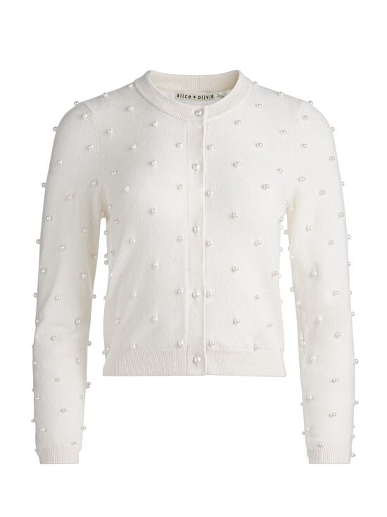 ECRU-DOLLIE EMBELLISHED CARDIGAN