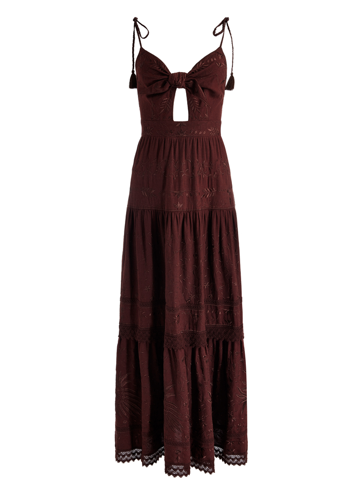 MINKA MAXI DRESS - MOCHA image 5 - Alice And Olivia