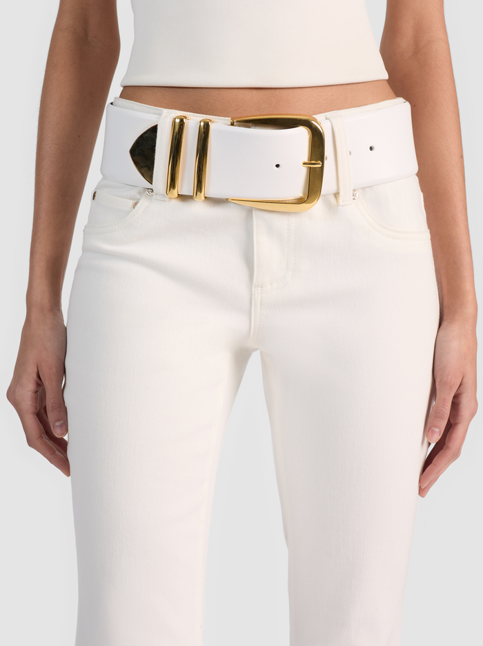 HARLEY WIDE BELT - WHITE/GOLD - ALICE + OLIVIA
