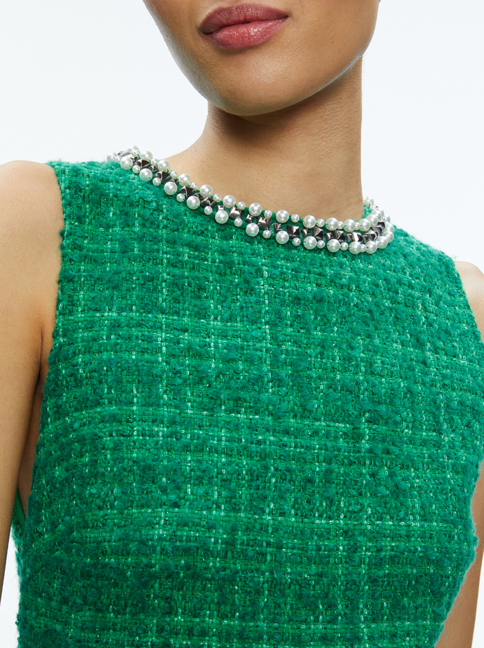 CLYDE MINI DRESS - LIGHT EMERALD image 3 - Alice And Olivia