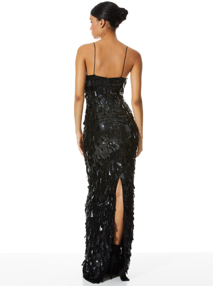 FIFI SEQUIN EMBELLISHED MAXI DRESS - BLACK image 1 - Alice And Olivia