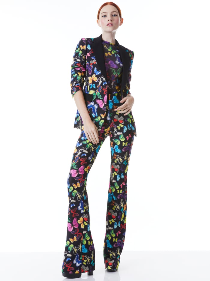 MACEY COMBINATION NOTCH COLLAR FITTED BLAZER - BUTTERFLY HIGH BLACK image 2 - Alice And Olivia