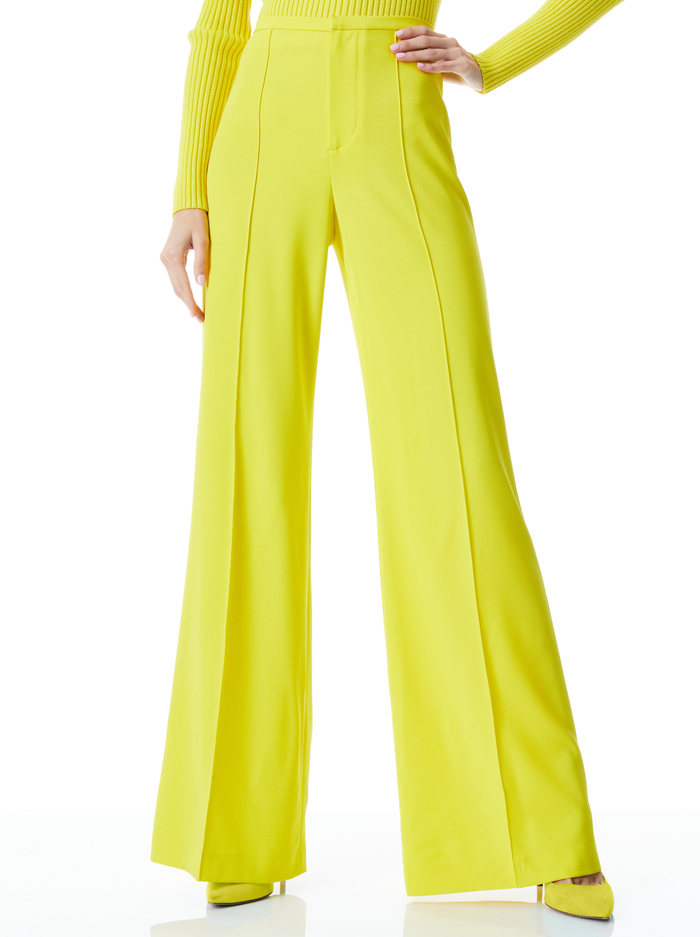 DYLAN HIGH WAISTED WIDE LEG PANT - SUNFLOWER - Alice And Olivia