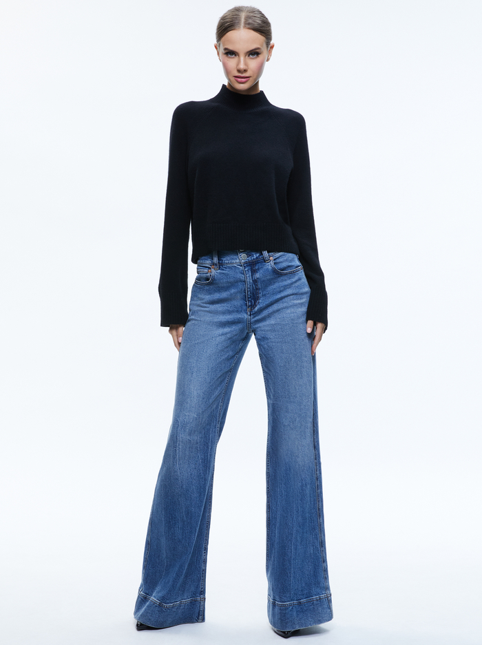 CIMARON MOCK NECK PULLOVER - BLACK image 4 - Alice And Olivia