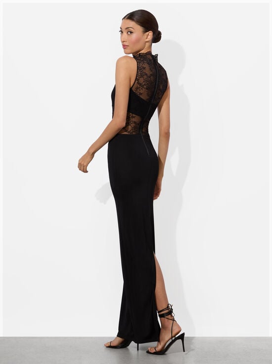 BLACK-NICHOL LACE MAXI DRESS