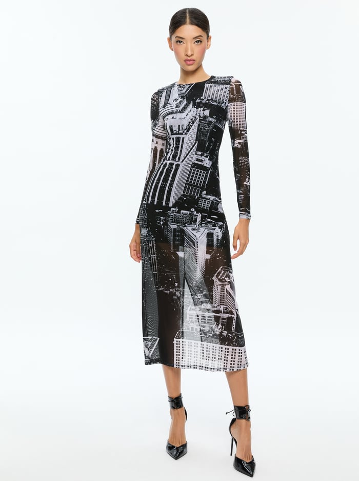 DELORA MIDI DRESS - CITYSCAPE - Alice And Olivia