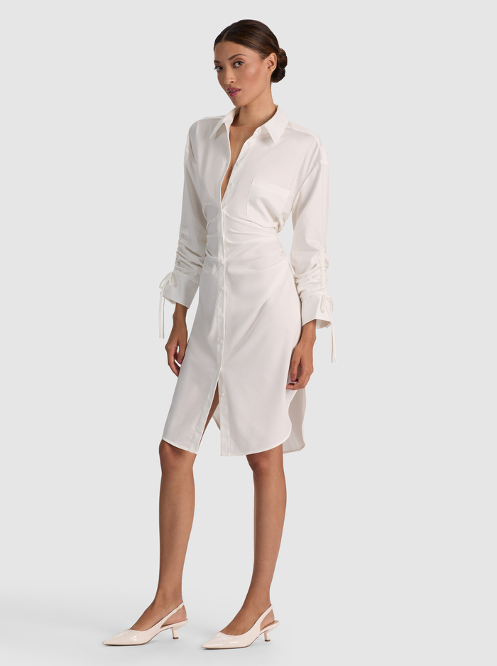 DENISE MIDI SHIRT DRESS - OFF WHITE image 3 - ALICE + OLIVIA