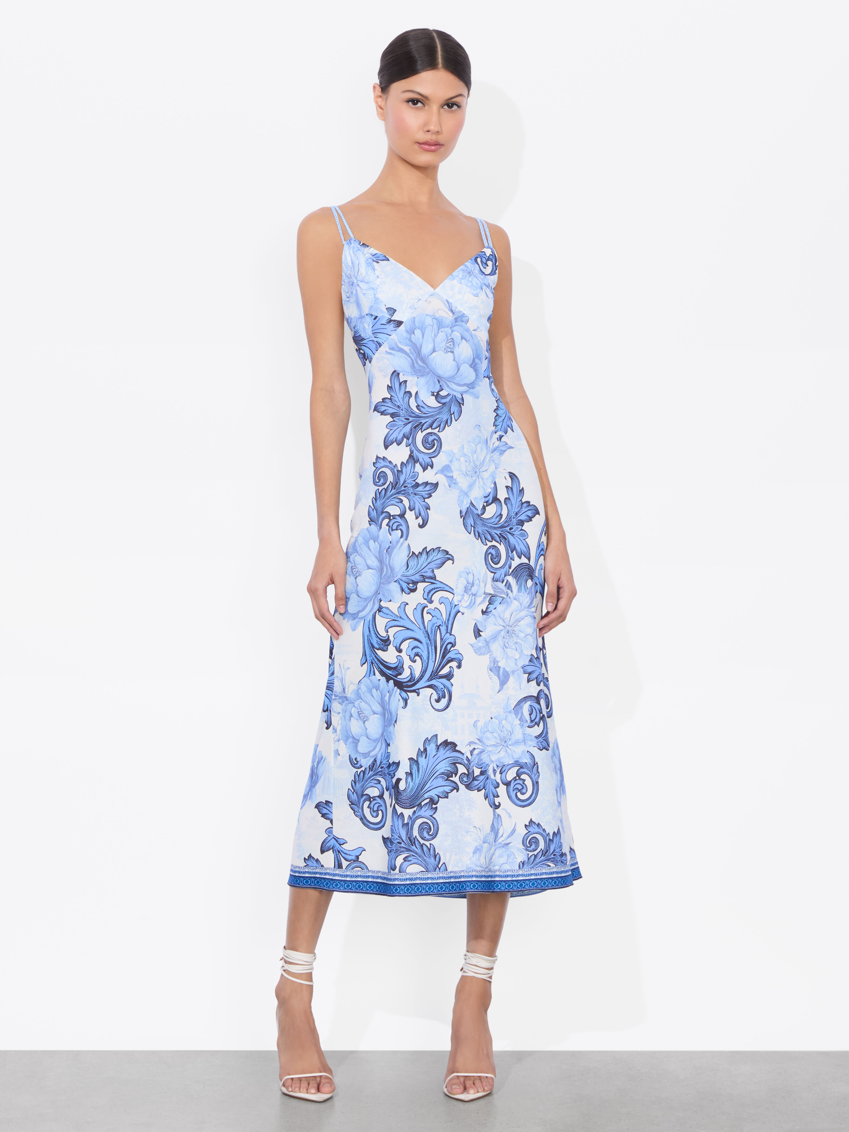 Kiro Slip Dress In Scroll Symphony | Alice + Olivia
