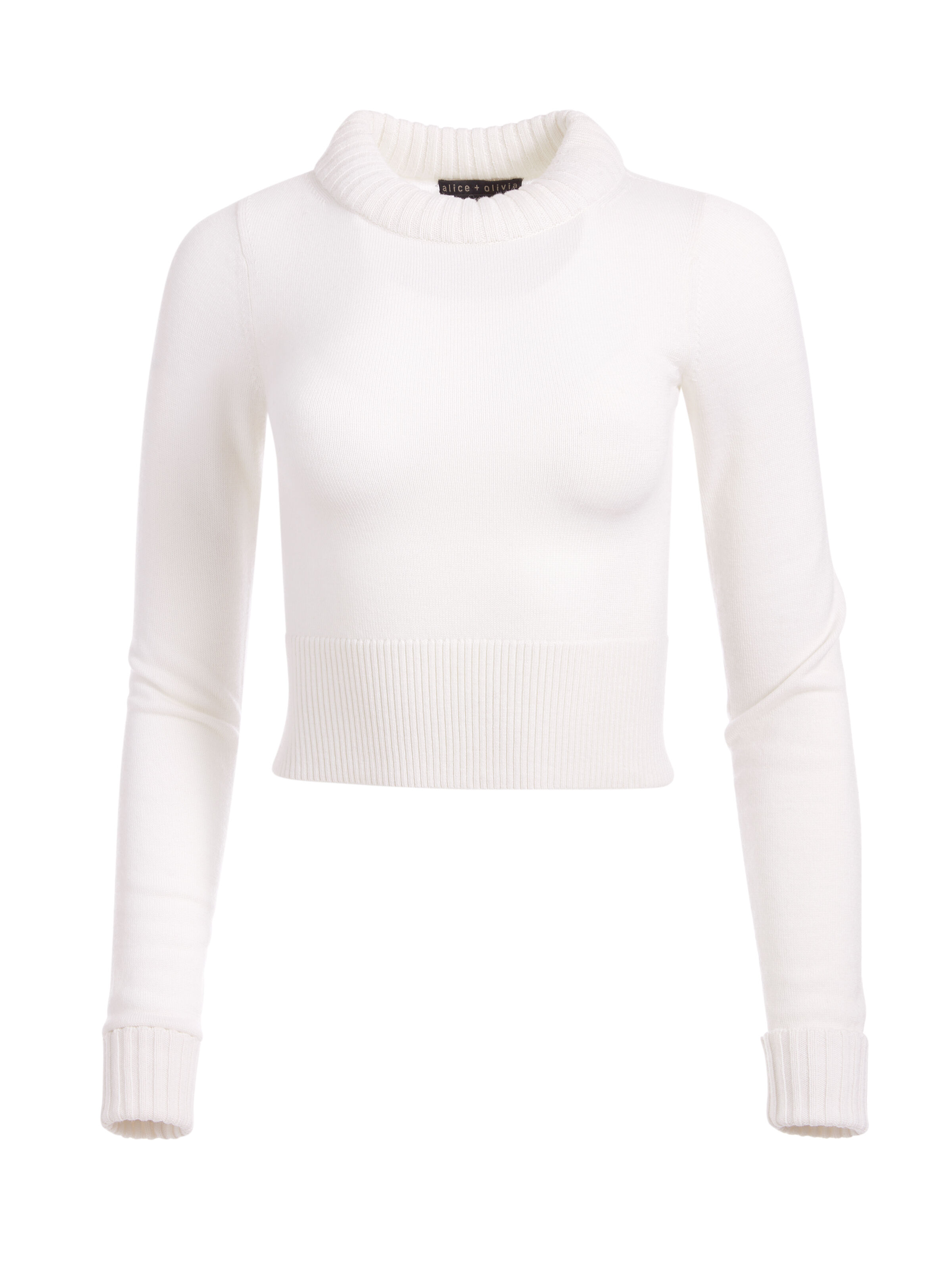 white cropped sweater
