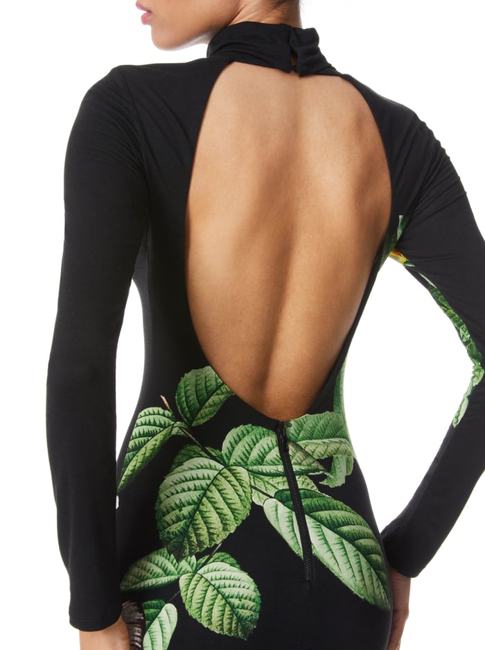 DELORA FITTED LONG SLEEVE MAXI DRESS - ATRIUM FLORAL LG image 3 - Alice And Olivia