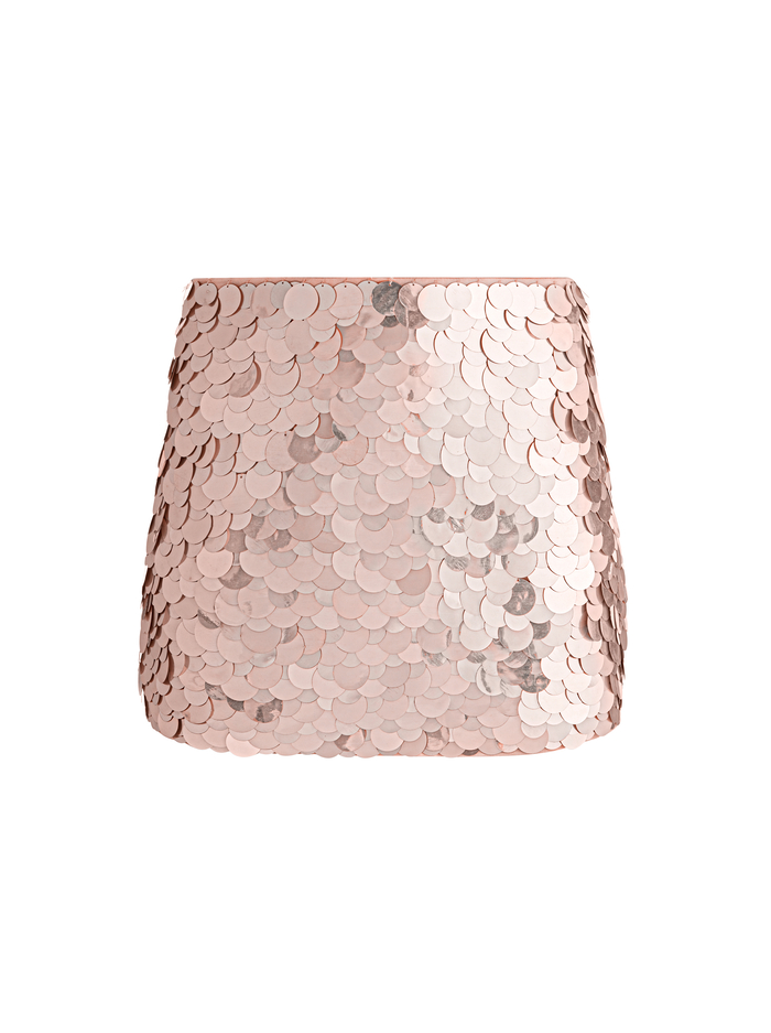 RUBI PAILLETTE MICRO SKIRT - PEARL BLUSH image 6 - Alice And Olivia