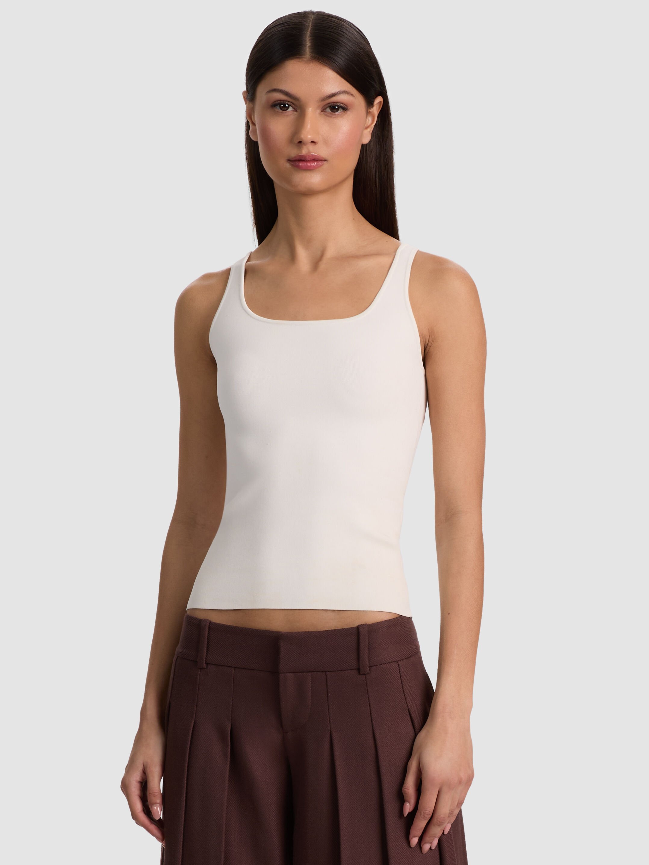 DARCEY KNIT TANK in ECRU | ALICE + OLIVIA