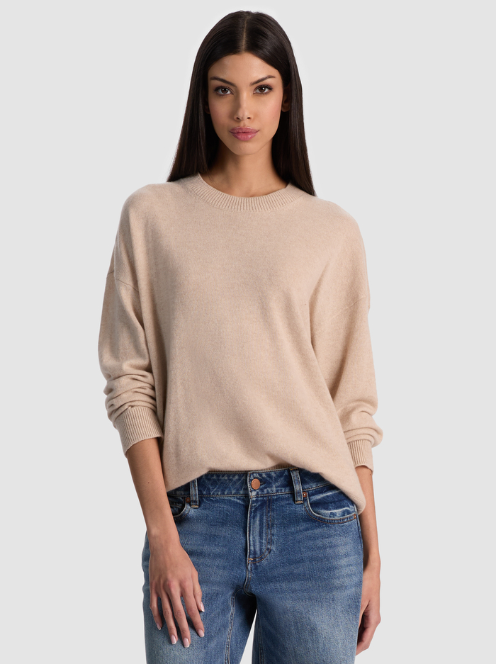 LAURA CASHMERE PULLOVER - OATMEAL HEATHER - ALICE + OLIVIA