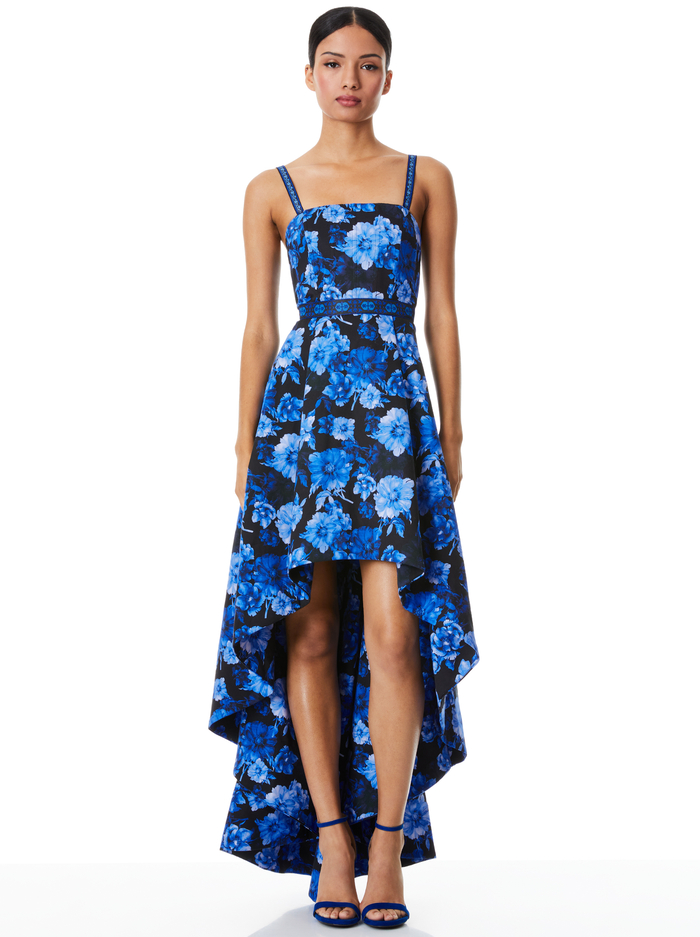 FLORENCE SPAGHETTI STRAP GOWN - DREAM FLORAL ROYALTY - Alice And Olivia