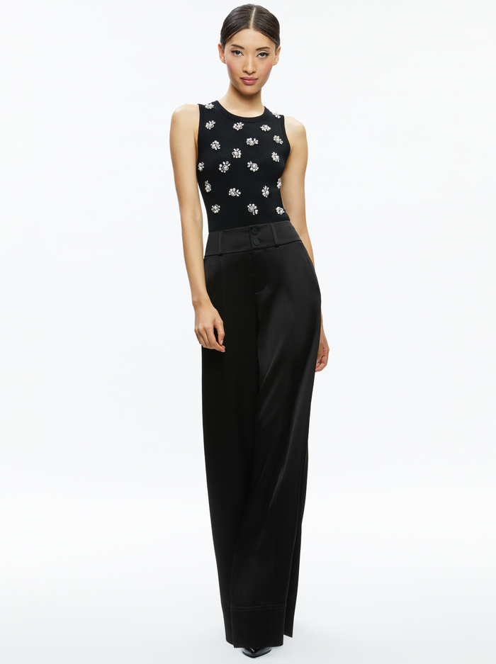 AMITY EMBELLISHED CROPPED TANK - BLACK image 4 - Alice And Olivia