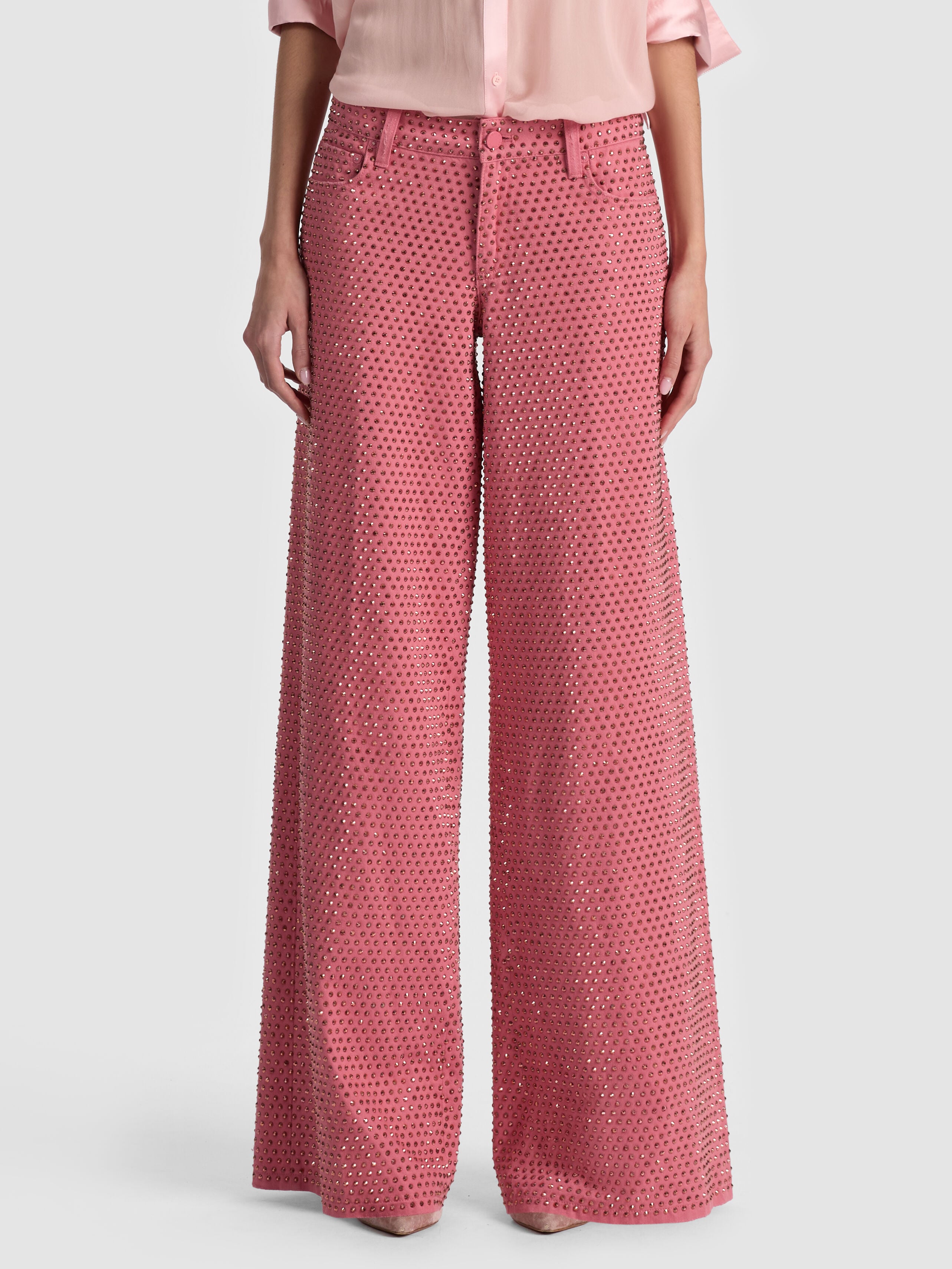 AMAZING EMBELLISHED JEAN in DEEP ROSE/ROSE GOLD | ALICE + OLIVIA