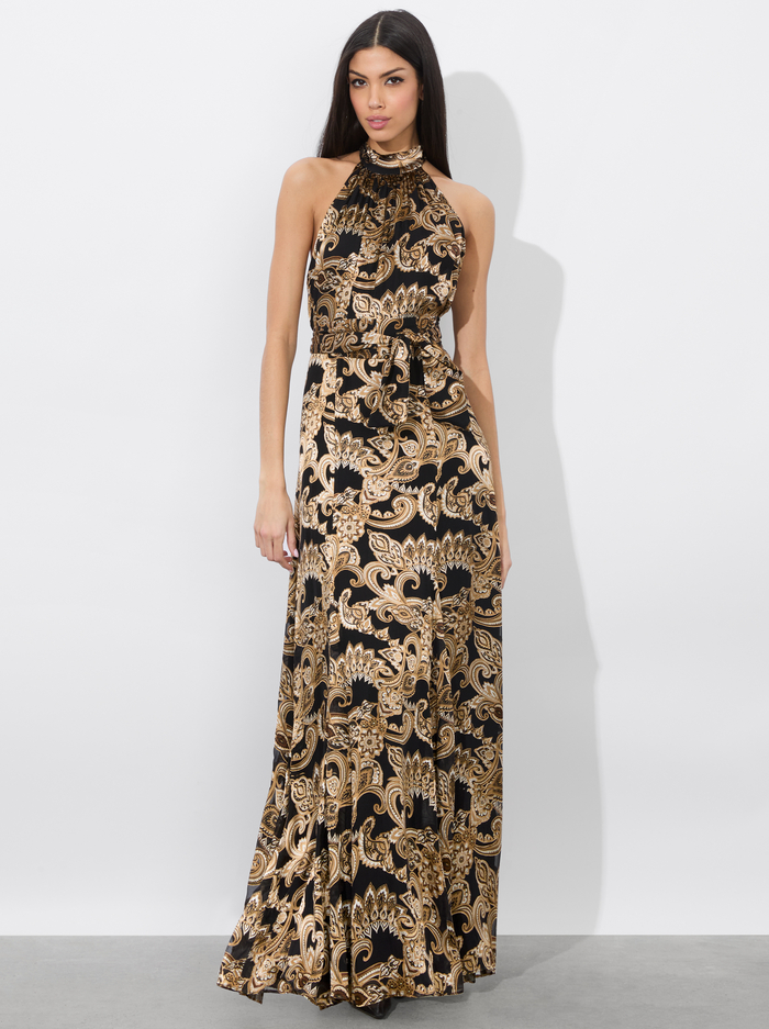 DITA MAXI DRESS - SPRING PAISLEY BLACK image 4 - Alice And Olivia