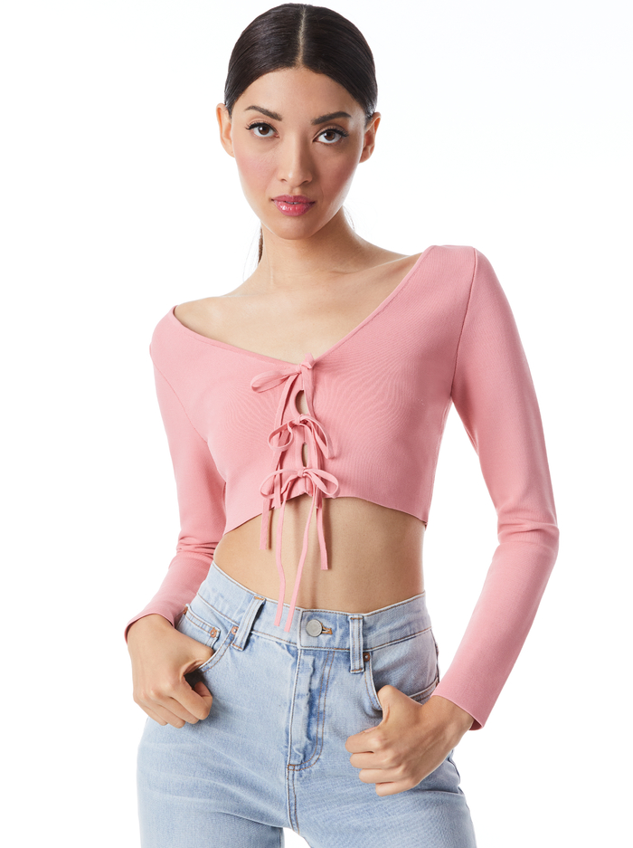 SHAREE CROPPED PULLOVER - ROSE - Alice And Olivia