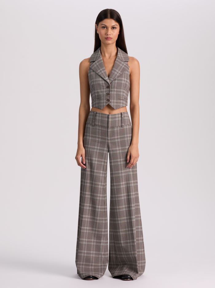 DONNA VEST - BLACK/OFF WHITE/DARK CHOCOLATE image 1 - Alice And Olivia