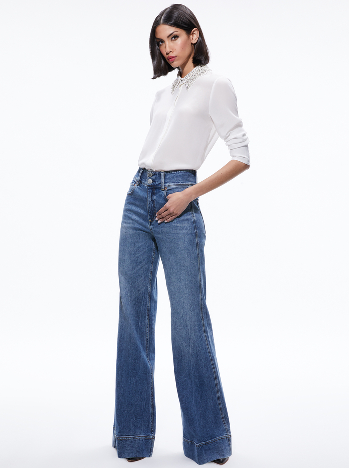 WILLA EMBELLISHED COLLAR TOP - OFF WHITE image 2 - Alice And Olivia