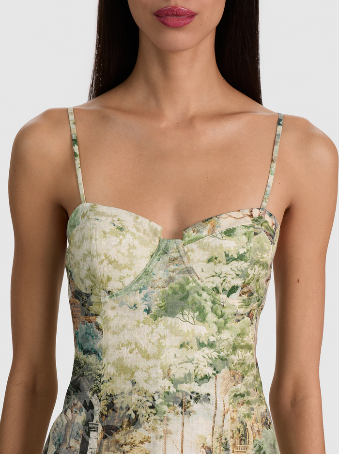 NILA CORSET MINI DRESS - TERRAIN LG image 1 - ALICE + OLIVIA