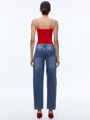 PERFECT RUBY-DRINA EMBELLISHED STRAP TANK